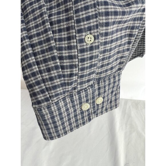 Route 66 Mens Blue Plaid Button-Up Shirt Long Sleeve Durable 100% Cotton Size XL - Picture 4 of 6
